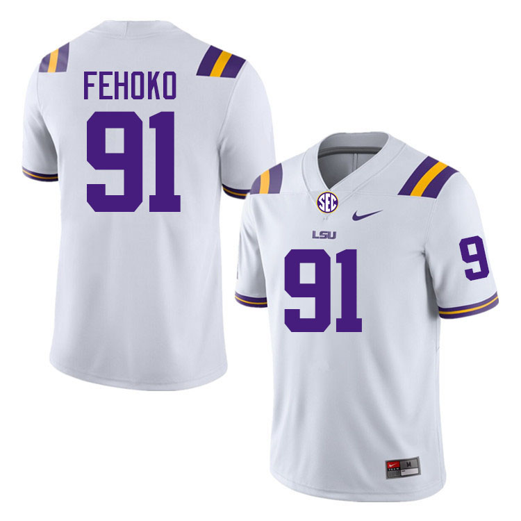 Breiden Fehoko LSU Tigers Jersey,Louisiana State University Tigers Football Jersey-White